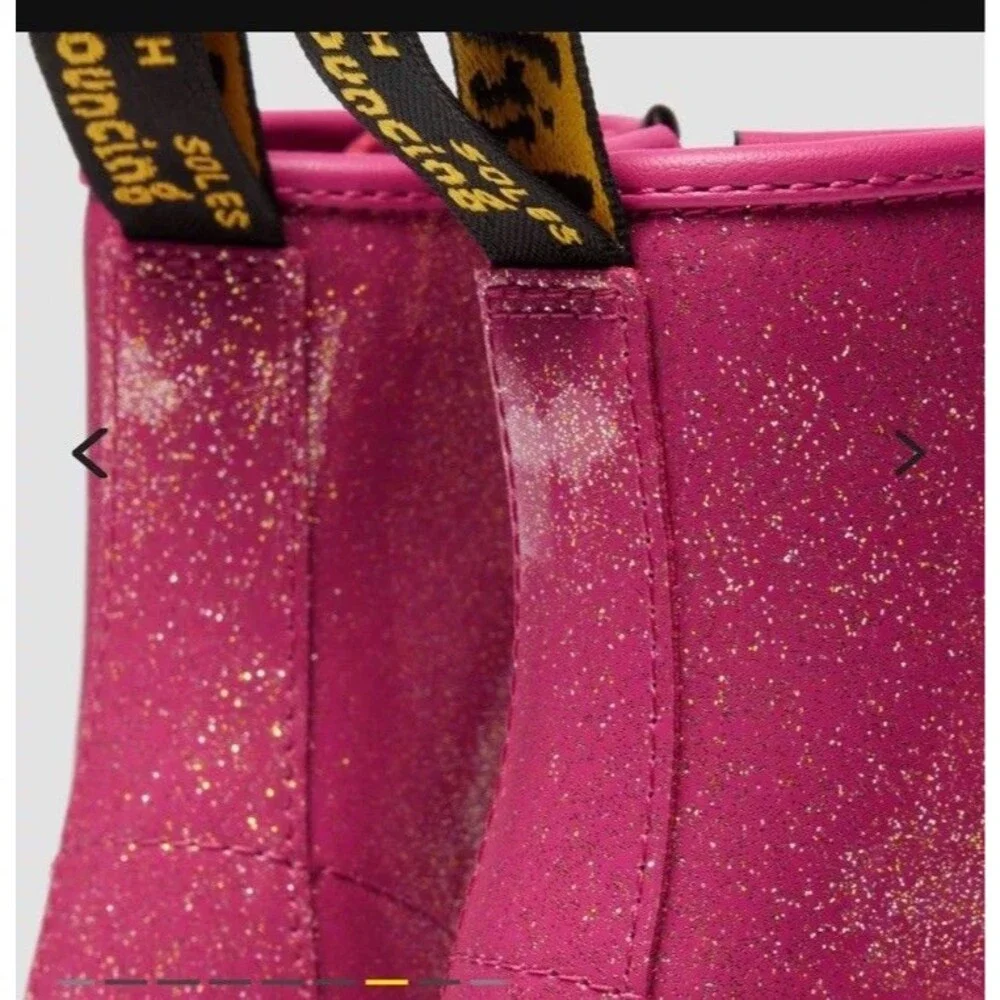 New Dr Marten Airwair Glitter Pink Fuchsia Big Girls Boots 1460 Sz Us 4 Uk 3